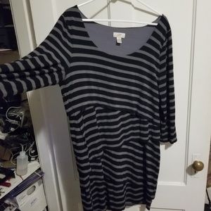 LOFT Dresses - Black and gray striped Loft Dress LOFT Dresses - Black and gray striped Loft Dress